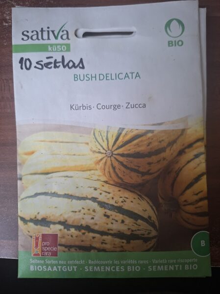 Ķirbis Delicata sēklas-Bio, 10 sēklas